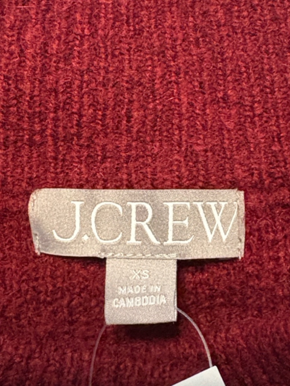 J. Crew Relaxed Milano Stitch Cardigan Size Small Red Oversized Alpaca Wool NWT - Picture 7 of 9